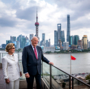With a view overlooking the famous Pudong skyline in Shanghai. Photo: Heiko Junge / NTB scanpix.